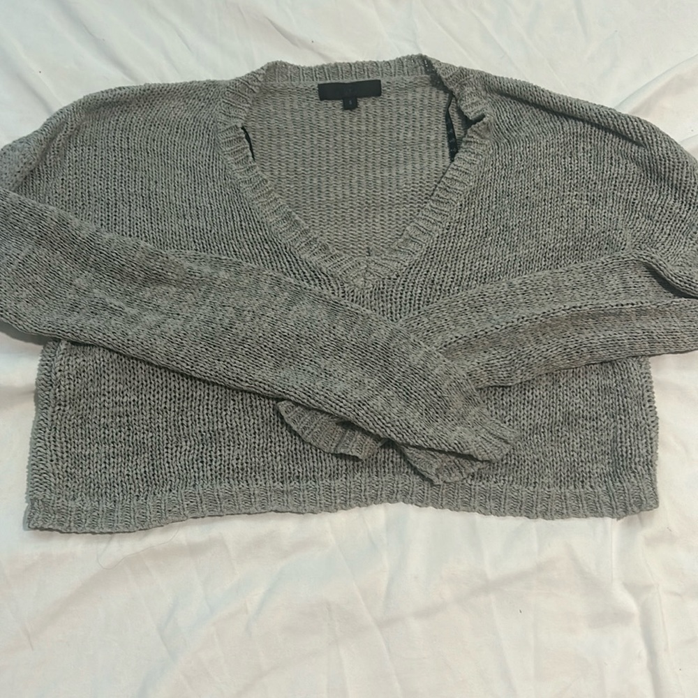 Women’s Small Cropped Grey Knitted Top